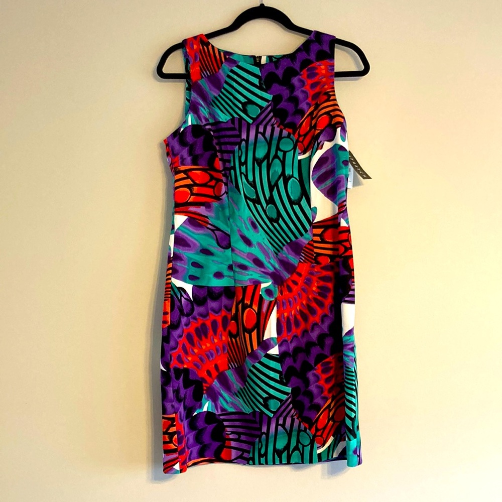 NWT Abstract butterfly form fitting stretchy dress